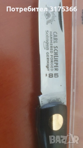 Джобна сгъваема ножка Solingen Carl Sclieper D.R.G.M дръжка рог, снимка 4 - Ножове - 54254336