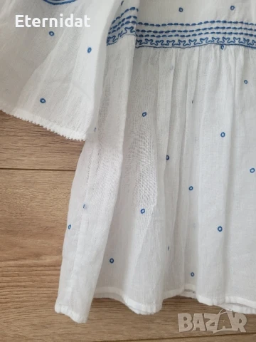 Бяла блуза с бродерии памучна материя , снимка 5 - Тениски - 50459451