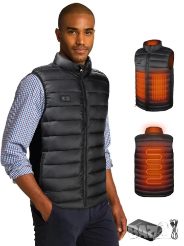 Мъжка отопляема жилетка Loowoko с 10000 mAh батерия, снимка 1