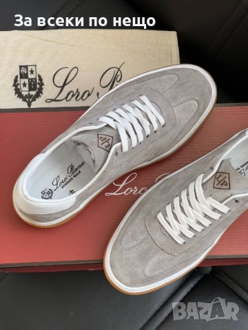 Loro Piana Мъжки Сиви Обувки С Връзки Естествена Кожа Лоро Пиана Код E796, снимка 3 - Ежедневни обувки - 51476761