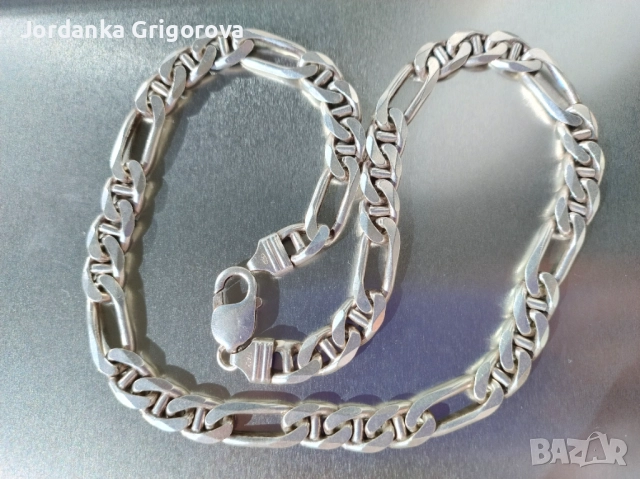 Сребърен синджир - плетка картие - Италиански, снимка 3 - Колиета, медальони, синджири - 51804658