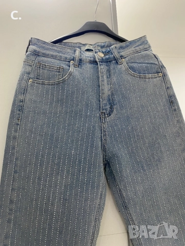 Дамски дънки с камъни, снимка 3 - Дънки - 52807556