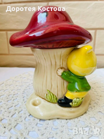 Красива порцеланова / керамична / гъба - поставка за четки за зъби от Япония, снимка 5 - Антикварни и старинни предмети - 53867996