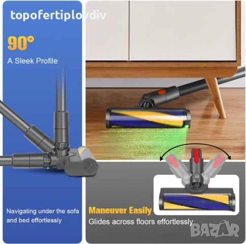 Четка за Dyson V10, V11, V15, V7, V8, MOPEI LED Parquet Brush, снимка 3 - Прахосмукачки - 53654156