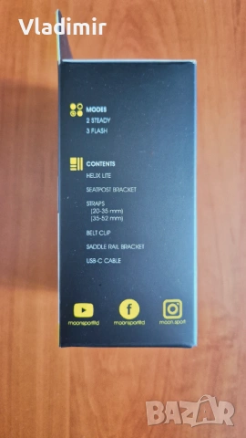 Заден фар Moon Helix Lite, снимка 3 - Аксесоари за велосипеди - 53666357