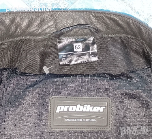 PROBIKER - Немско кожено мото яке с протектори, телешки бокс, размер 52 / M - Л, снимка 6 - Якета - 50741784