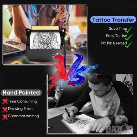 Принтер за татуировки, машина за трансфер на татуировки, за татуиране, снимка 2 - Принтери, копири, скенери - 52034694