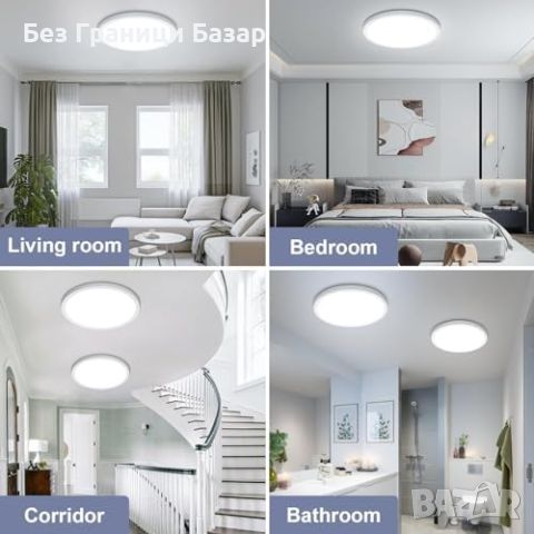 Нова Ултра тънка LED лампа за таван, 3 цвята, 2160 лумена осветление дом, снимка 5 - Лед осветление - 46446790