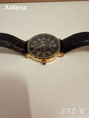 Мъжки часовник Yves Camani, позлатен, многофункционален с дата и ден, снимка 4 - Мъжки - 53989529