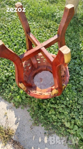 Красива махагонова масичка с мрамор, снимка 6 - Маси - 52121583