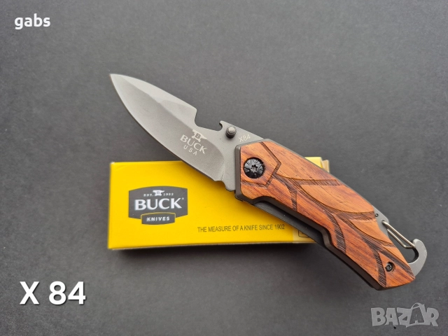 Сгъваеми джобни ножчета BUCK с дървена дръжка, снимка 6 - Ножове - 50667665