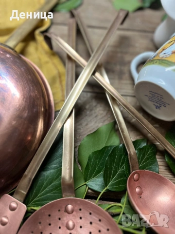 Малко мед и месинг за уют♥️  Жестоки прибори за сервиране Мед и месинг , снимка 4 - Прибори за хранене, готвене и сервиране - 53398514