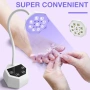 Нова Лампа за гел лак нокти маникюр 48W UV LED 365+395nm с таймер и батерия, снимка 7