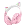безжични слушалки розови светещи с ушички, снимка 1
