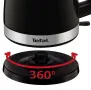 Електрическа кана Tefal KO150F30, 2400W, 1.5 литра, 360 градуса, ON/OFF, Безкабелна, Черен/Инокс, снимка 2