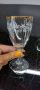Винтидж сет от тънкостенен кристал чаши. Плътен златен кант, декор лозов лист. , снимка 6