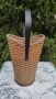 Ратанова поставка за чадъри/бастуни с дръжка от ковано желязо, снимка 1 - Други стоки за дома - 45514692
