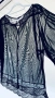 Ефирна черна блуза тюл с дантела, снимка 10