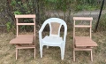 Здрави дървени сгъваеми столове 2 броя., снимка 1