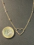 Златно колие сърце чисто ново злато Gold zlatno 14 karat 585, снимка 4