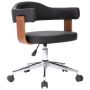 vidaXL Въртящ офис стол, черен, извито дърво и изкуствена кожа, снимка 1 - Столове - 45766908