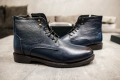 Мъжки кожени боти от естествена кожа - 44 номер (тъмно сини) Ducavelli, снимка 1