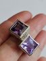 масивен сребърен пръстен с Пурпурен Аметист, снимка 1 - Пръстени - 45113017