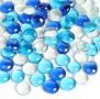 стъклени перли в бяло и светло синьо, снимка 1 - Декорация за дома - 45834843