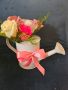 Кашпа лейка със сапунени рози букет подарък , снимка 1