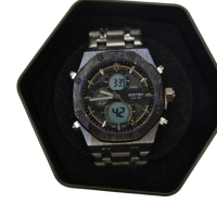 Водоустойчив Луксозен метален часовник , снимка 2 - Мъжки - 45009078