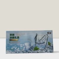 Комплект от деликатно стъкло,6 чаши и купа за лед с удобни щипки, снимка 5 - Чаши - 45751686