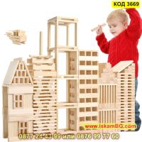 Конструктор от дървени блокчета за момичета и момчета от 300 части - КОД 3669, снимка 1 - Конструктори - 45081186
