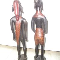 № 7468 две стари дървени африкански фигури  , снимка 4 - Други ценни предмети - 45118989