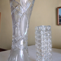 Две стъклени вази , снимка 1 - Вази - 45004355