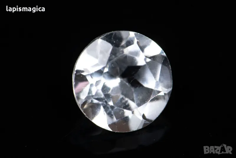 Бял топаз 0.98ct 6mm кръгла шлифовка #7, снимка 1