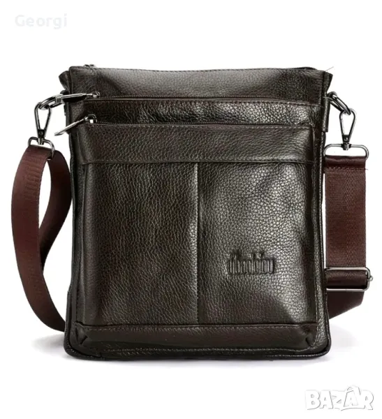 Мъжка творческа и функционална чанта /Телешка естествена кожа!, снимка 1