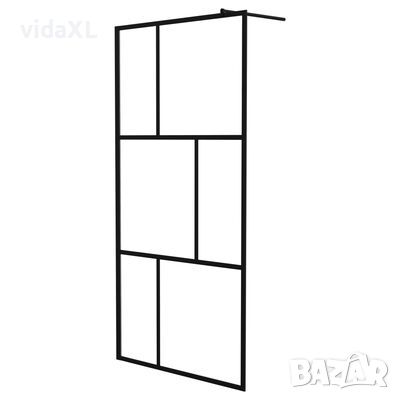 vidaXL Преграден параван за баня, закалено стъкло, черен, 100x195 см（SKU:149154, снимка 1