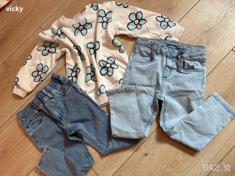 Детски комплекти суичър и дънки Zara, размер 2-3г/98см + ПОДАРЪК, снимка 1