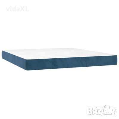 vidaXL Матрак за легло с покет пружини тъмносин 160x200x20 см кадифе（SKU:347832, снимка 1