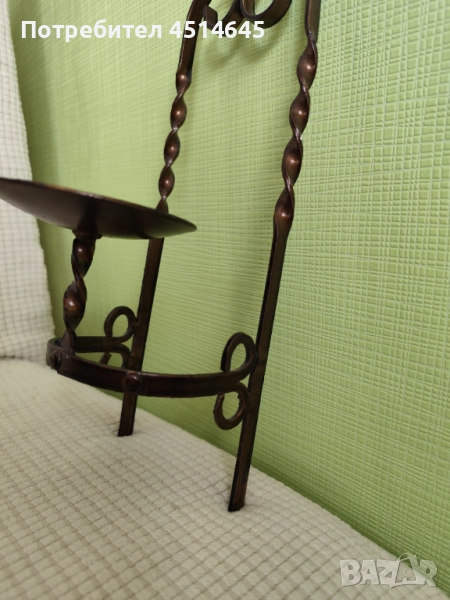 Свещник стенен желязо вис.33 см, снимка 1