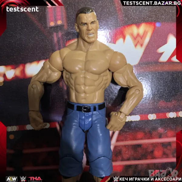 Екшън фигура WWE John Cena Джон Сина Mattel Basic Blue Cargo Determined figure играчка, снимка 1