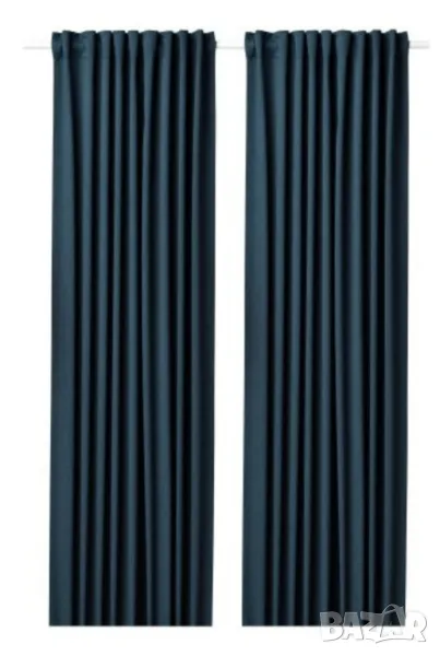 Светлоизолиращи завеси тъмносини к-т 2 бр, 145x300 см, снимка 1