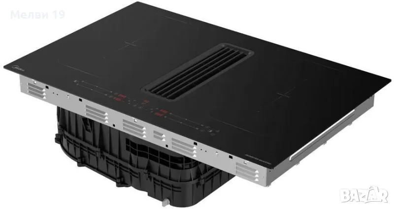 Индукционен котлон за вграждане Midea MIH740Y038B с вграден абсорбатор, снимка 1