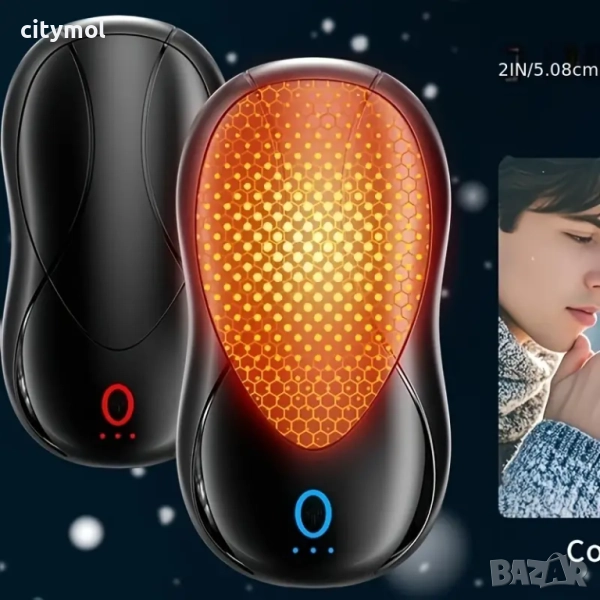 2 бр. акумулаторни грейки за ръце, 6000mAh, за многократна употреба за къмпинг/туризъм/пътуване/рабо, снимка 1