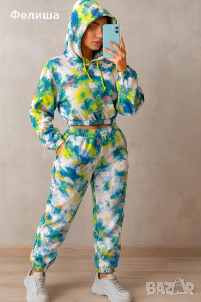  	Супер Яко Спортно Екипче с Цвят Мраморен Ефект , снимка 1