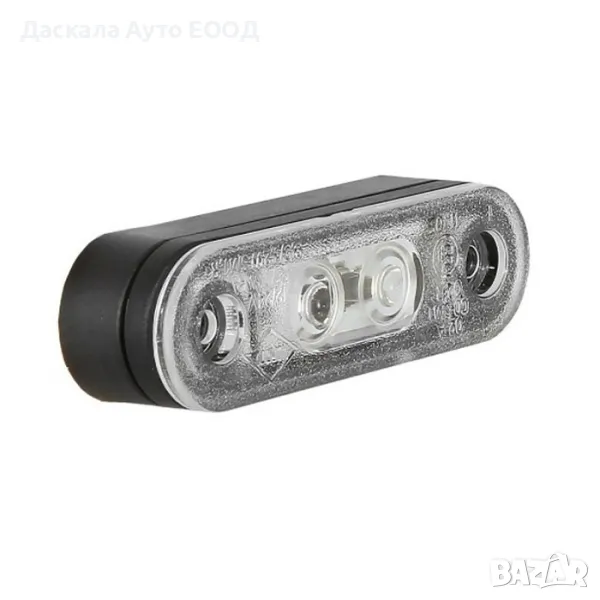 LED габарит – флаш с 2 СМД диода двойна черна основа 12-24V за ролбар, снимка 1