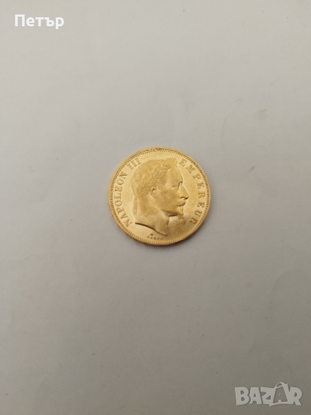 50 златни франка Наполеон с венец, снимка 1