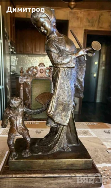 Антикварна бронзова пластика , снимка 1