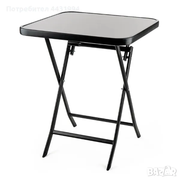 Маса сгъваема стъкло Muhler 60x60x74cm, снимка 1