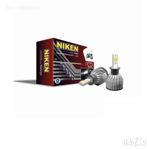 Диодни крушки NIKEN H3 ЕКО - 2брк-т с вентилатор за по-добро охлаждане, снимка 1